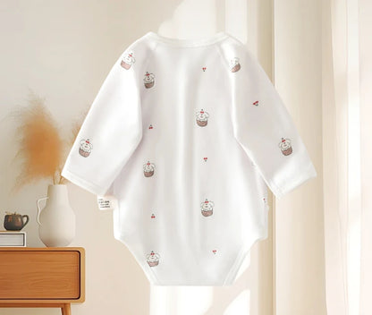 Spring Autumn Pure Cotton Long Sleeve Baby Bodysuit Triangle Crawling Suit Home Comfort Wear Bottom Covering Infant Garment