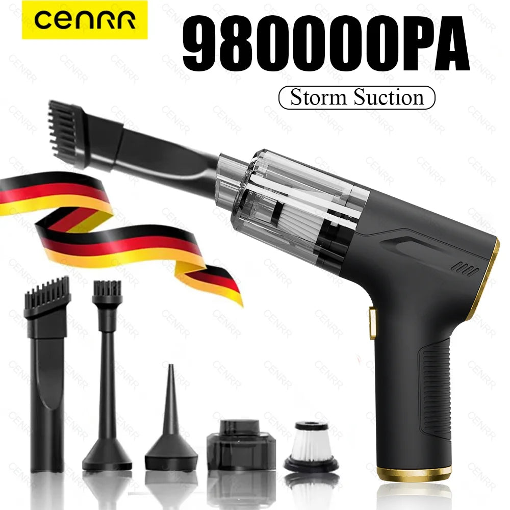 CENRR 980000PA Mini Car Vacuum Cleaner Strong Scution Powerful Wireless Car Cleaner HandHeld  Air Gun Portable Vacuum Cleaner