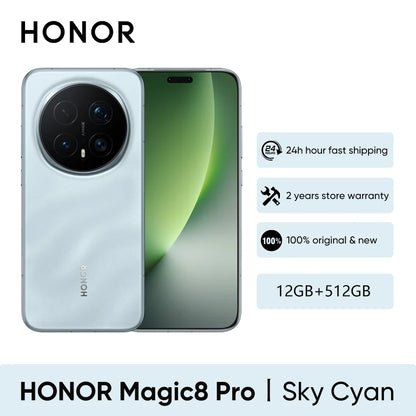Global Version Honor Magic 8 Pro 5g Smartphone Snapdragon 8 Elite Gen 5 200Mp Aimage Camera 7100Mah 100W 6.71'' Oled Nfc Esim Honor Phone