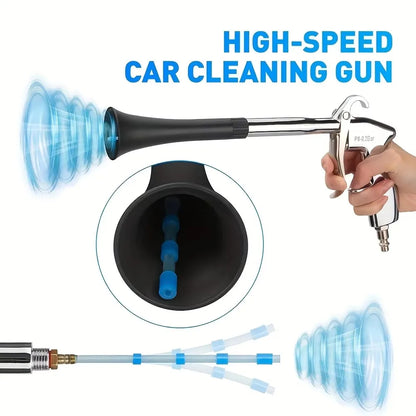 Car Cleaning Gun, High Pressure Air Blow Gun, High-Pressure 1/4 Inch Dry Blow Cleaning Tool, Uncharged Interior Spraying Washer