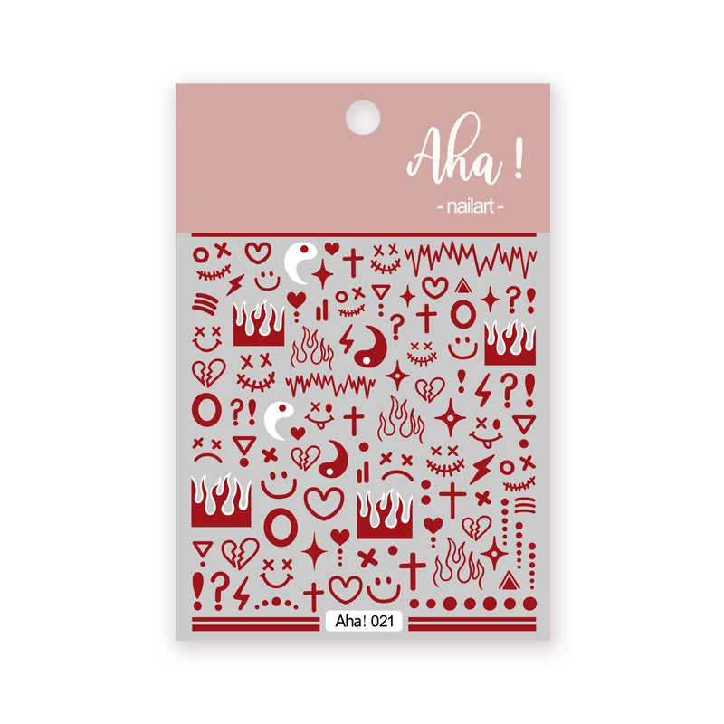 White Bloom Translucent Hollow Butterfly Heart Nail Sticker Press on Nails Decals Hollow Heart Star Moon Shape Sticker Sliders