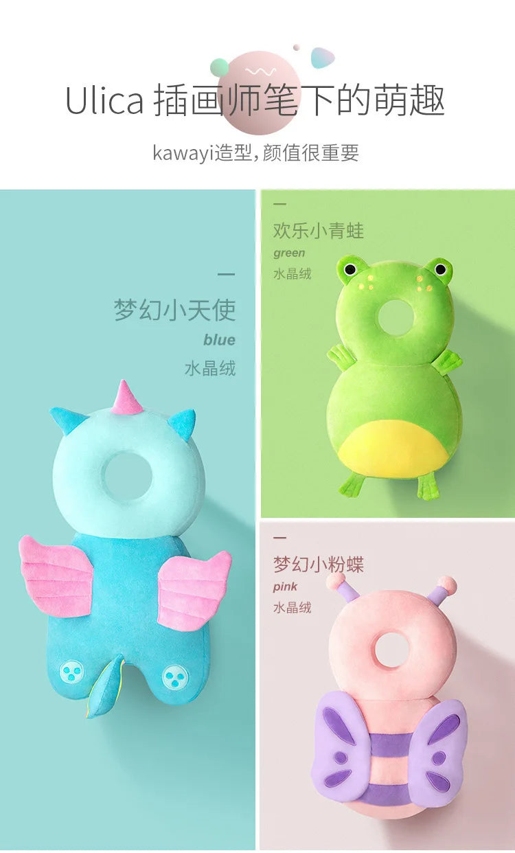 Summer Baby Head Protector Safety Pillow for Toddlers Soft PP Cotton Cartoon Backpack Cushion Infant Child Security Headgear Kid