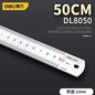 Deli 1 Pcs 15/20/30/50cm Multi-standard Measuring Ruler Stainless Steel Woodworking Portable Hand Percision Measuring Tools