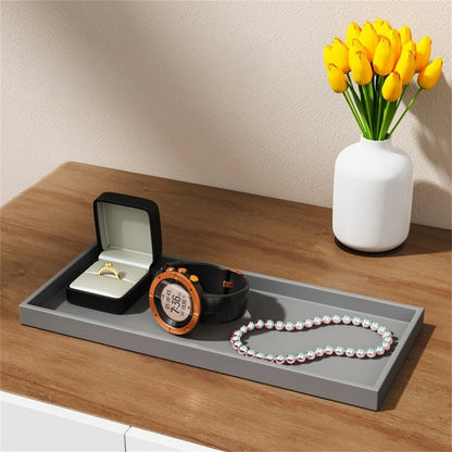 Bathroom Counter Tray Silicone Bathroom Vanity Tray Soap Dispenser Tray Countertop Storage For Dressing Tables