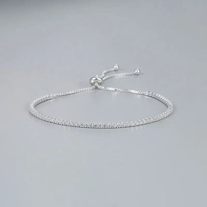Fine 925 Sterling Silver Bracelet Elegant Zircon Tennis Crystal Chain for Women lady Fashion Noble Engagement Wedding Glam