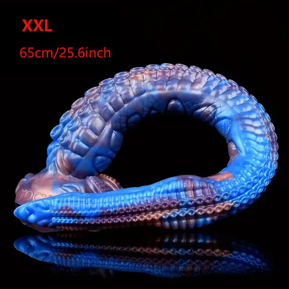FAAK 65cm Long Butt Plug With Suction Cup S M L XL XXL Fantasy Octopus Leg Dildo Anal Beads 5 Sizes Sex Toys For Women Man
