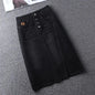 Denim Skirt Women's 2026 Spring/Summer New Slim High Waist Split One Step A-line Wrap Hip Skirts Female Casual Clothing