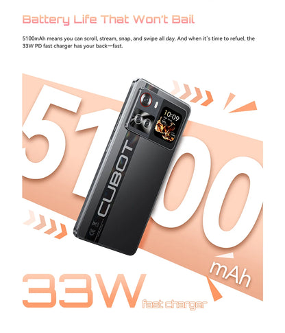 6.88-Inch Android Smartphone 5G Cubot X100, Dimensity 7025, 6nm, 2.5GHz, 16GB(8+8), 256GB, 64MP Camera, 5100mAh Battery, NFC