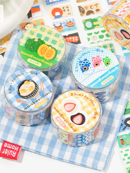 Mr.Paper Old Time Japanese Style Label Die Cut Tape scrapbooking washi tape DIY Handbook colourful tape Student Stationery Gift