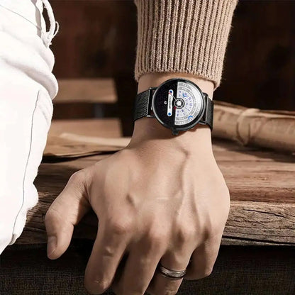 Fashion Mesh Band Men Business Watches Calendar Quartz Wristwatches For Mens Clock Reloj Hombre