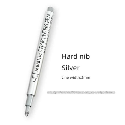 1/2PCS Gold Silver Metallic Marker Pen Waterproof Permanent Paint Marker Pen for Rock, Mug, Ceramic, Glass DIY Painting Supplies