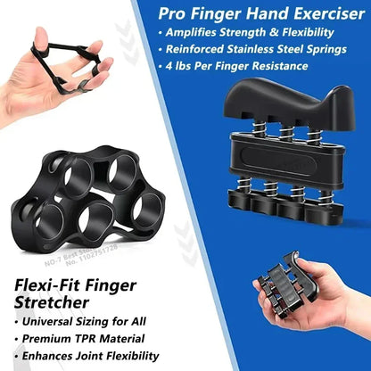 iLMH 5-60Kg Adjustable Grip Strength Trainer with Finger Exerciser Hand Grip Strengthener for Muscle Building and Injury Recover