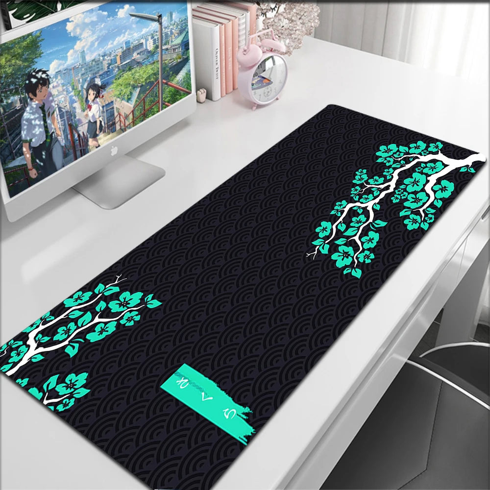Japanese Cherry Blossom Mouse Pad Gaming XL Home New HD Mousepad XXL Keyboard Pads Office Non-Slip Carpet Purple Sakura Mice Mat