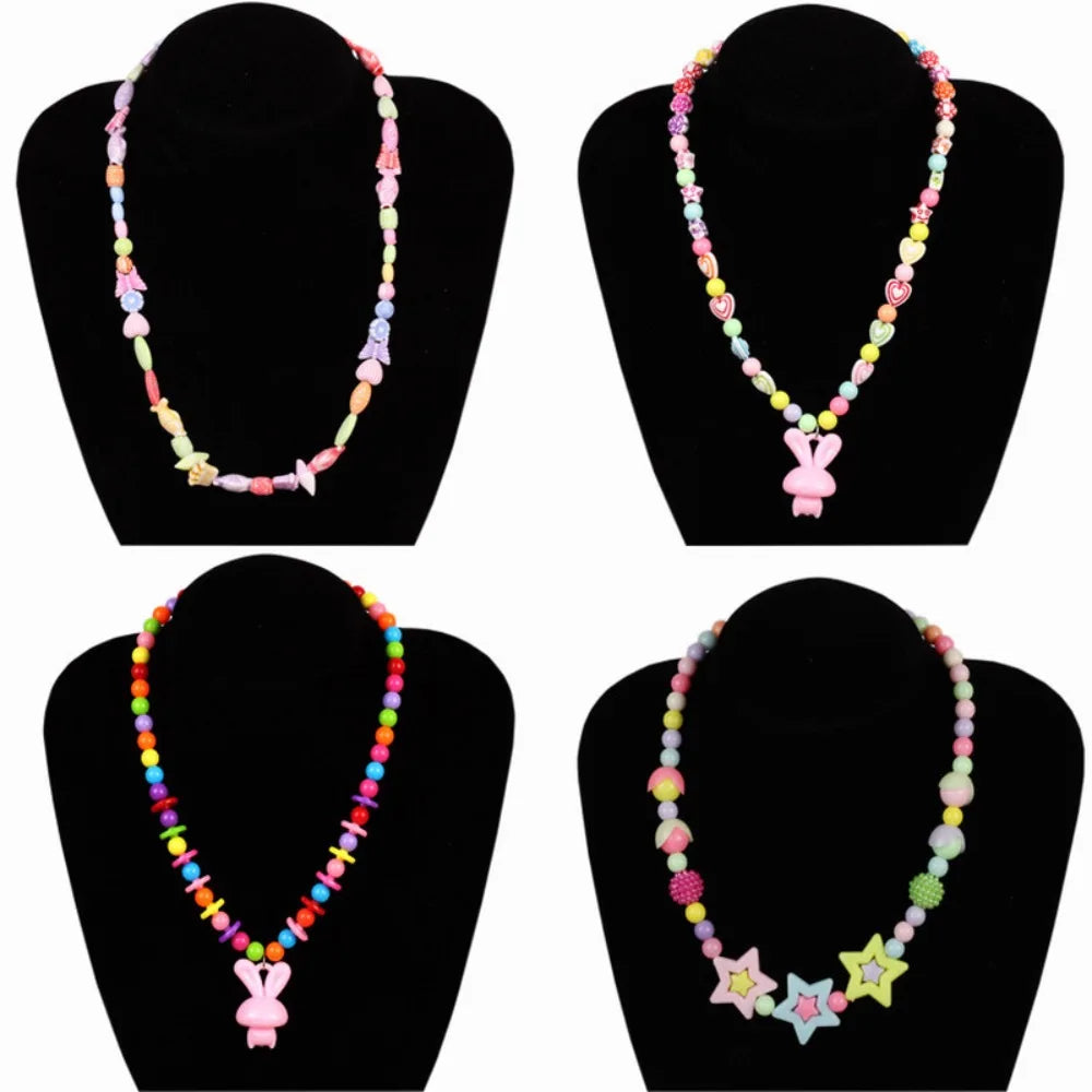 Arts Crafts DIY Handmade Beaded Kit Jewelry Set Handmade DIY Making Beads Kit DIY Creative Beads for Children Girl