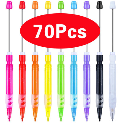 10-100Pcs Beaded Pencil HB Writing Beaded Pencil DIY Beadable Pencils Bead Pencil