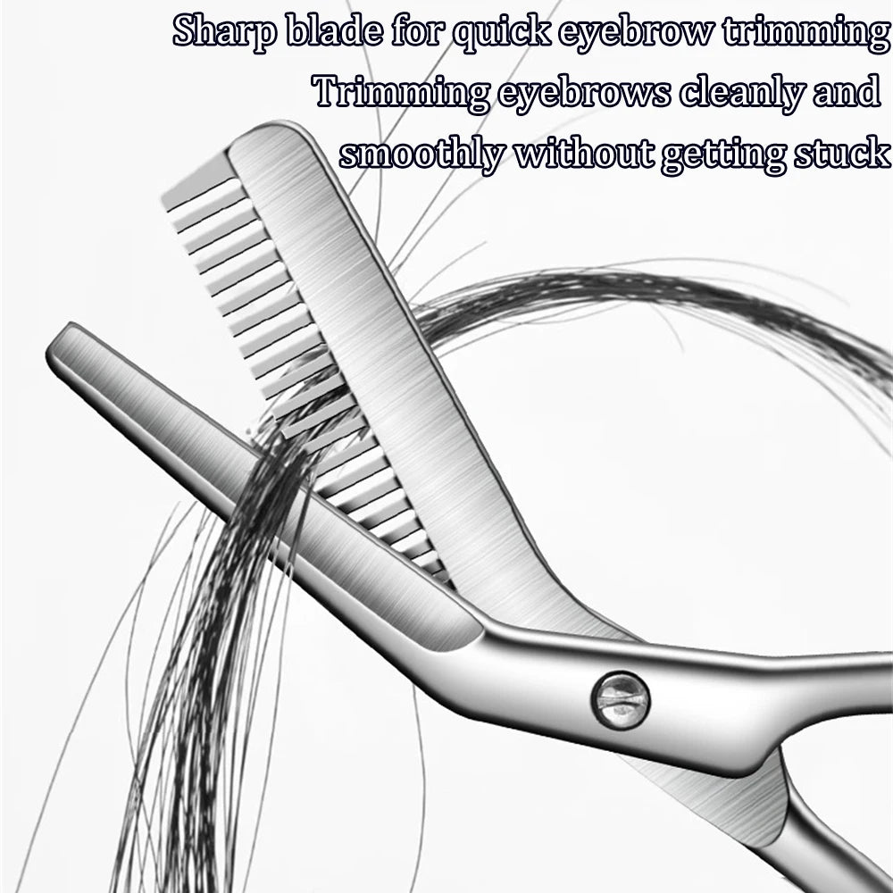 1Pc Stainless Steel Eyebrow Trimmer Scissors Precision Grooming Tool for Men & Women Effortless Knife Hair Removal Shaver Tool