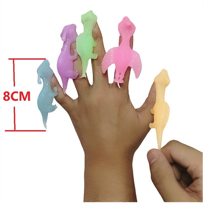 5-20Pcs Colorful Finger Catapult Noctilucent Dinosaur Games Birthday Shower Favor Giveaway Christmas Carnival Party Gift