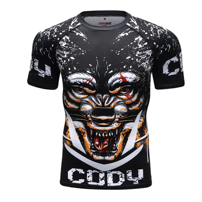 New Men Sports Jiu Jitsu BJJ Suit Gym Fitness Compression Clothes Running Jogging Sport Wear Exercise Workout Rashguard Tights