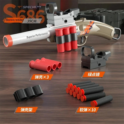 S686 Throwing Shell Toy Gun Soft Bullet Airsoft Launcher Outdoor Sports CS Game Fun Pistol Toy Gift for Boys