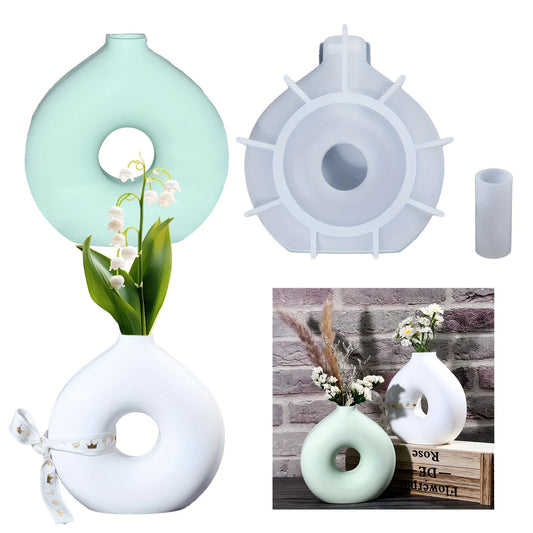 1 DIY Round Vase Silicone Mould Epoxy Resin Mould Handmade Plaster Art Vase Mould Home Decoration Making Supplies