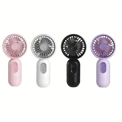 Mini Handheld Fan 3-Speed Strong Wind USB Rechargeable Long Lasting Portable Desk Fan For Students Office Outdoor Travel Camping