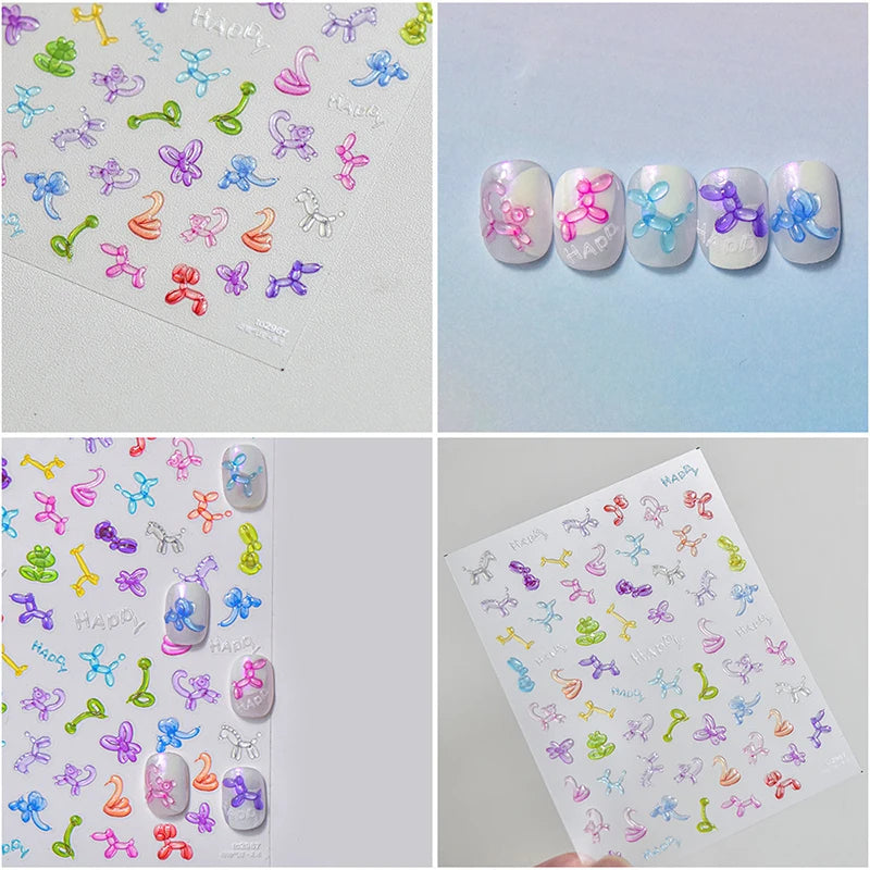 Line Flower Powder Blusher Love Heart High Quality Jelly Series Adhesive Nail Sticker Nail Art Decoration Decals Design T-2830
