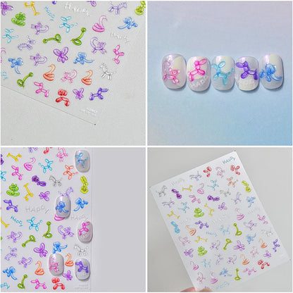 Line Flower Powder Blusher Love Heart High Quality Jelly Series Adhesive Nail Sticker Nail Art Decoration Decals Design T-2830