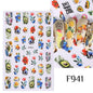 Black and White Love Flowers Line Art 3D Stickers Nail Decals Nail Art Accessories Butterfly Rose Nail Stickers Nail Sliders