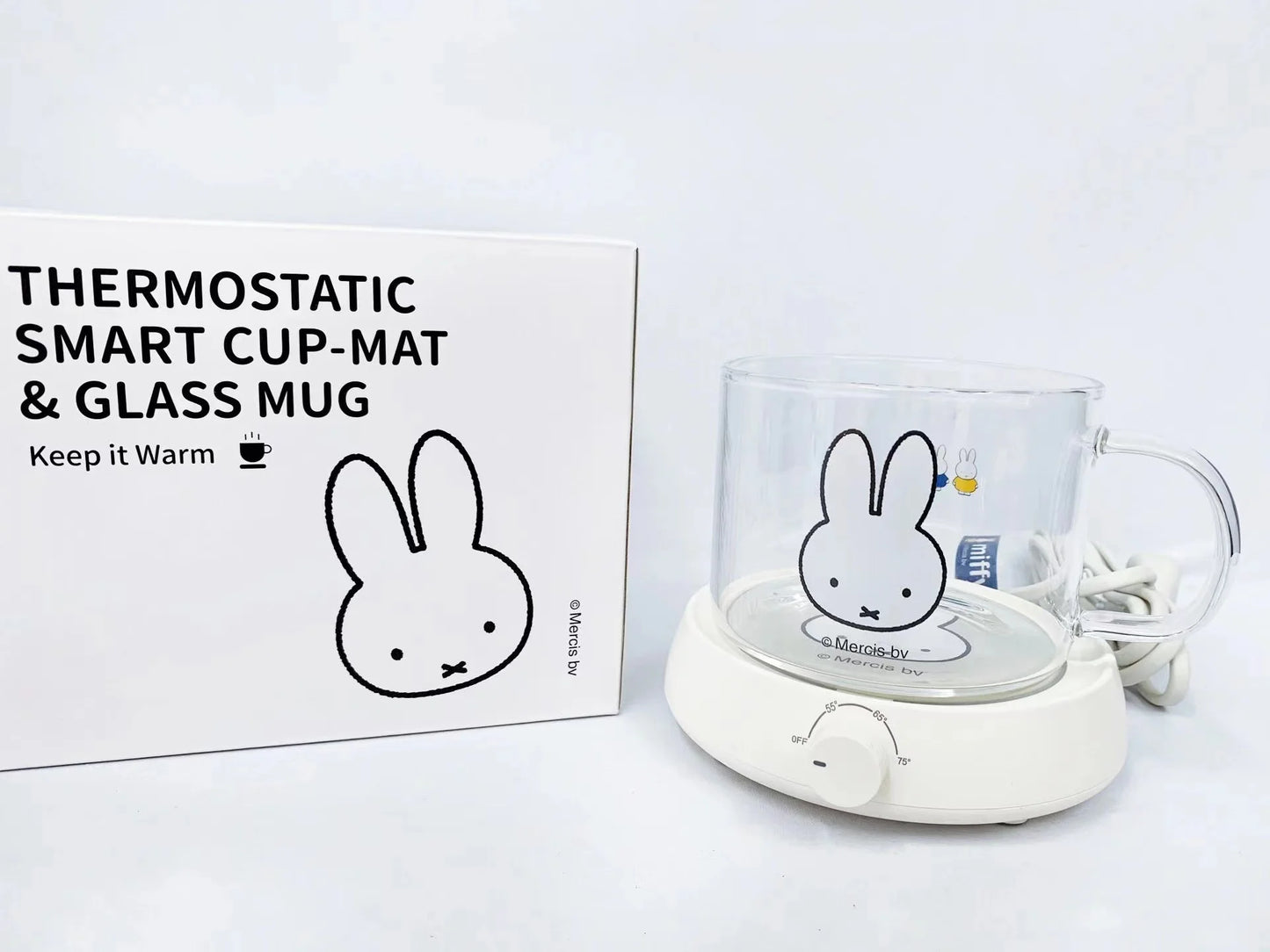 Miffy Cup Heater Coffee Mug Warmer Timer Heating Coaster Smart Thermostatic Heating Pad Hot Plate Hot Milk Coffee Cup Warmer