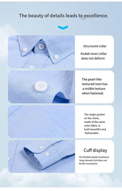 The new 10XL and 11XL oversized Oxford fabric men's shirt is 100% pure cotton, fashionable, casual and business without ironing