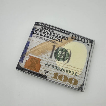 Men's Wallets with 100 US Dollar Pattern Male Leather Wallet with Card Holder Coin Pocket Purse Cartera Hombre