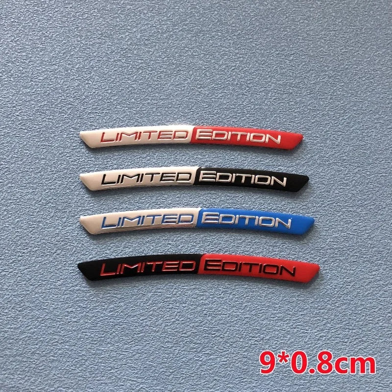 4PCS Aluminum Alloy Limited Edition Logo Car Hub Sticker Decal Tire Rim Decorative Strip Car Exterior General Accessories.