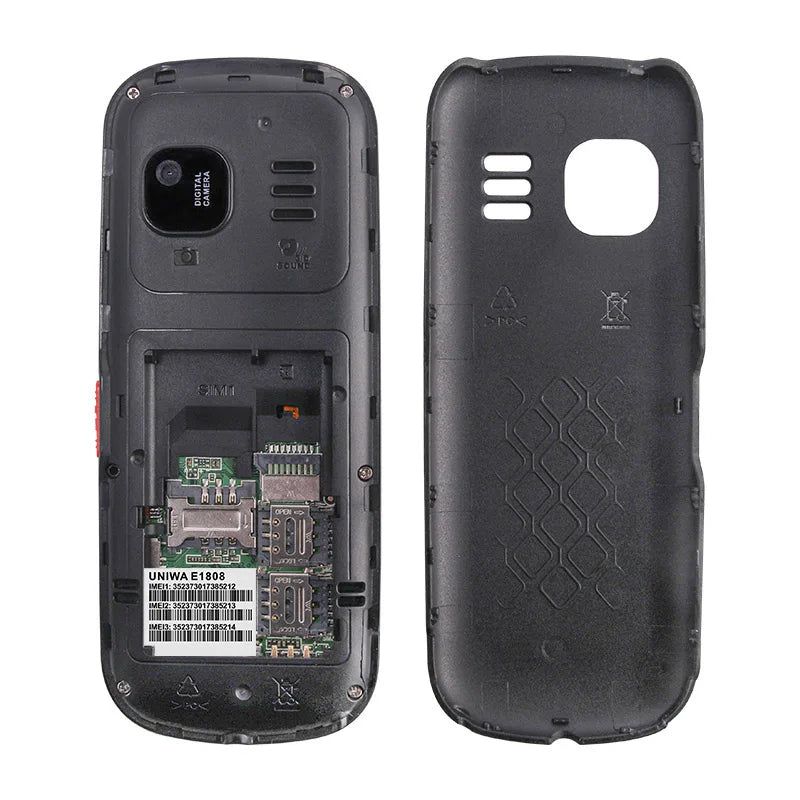 UNIWA E1808 2GKeypad Feature Phone 1.77” Push Button 800mAh Telephone for Senior Elder Wireless Radio GSM Bluetooth Mobile Phone