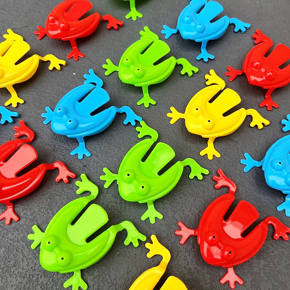 30 Pcs Mini Candy Color Jumping Leap Frog Bounce Fidget Classic Toys Stress Reliever Children Kids Christmas Party Favors Prizes