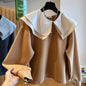 Women Trend Double-Layer Peter Pan Collar Cute Sweet Sweatshirt Casual Streetwear Y2K Oversized Hoodie Long Sleeve Pullover Tops