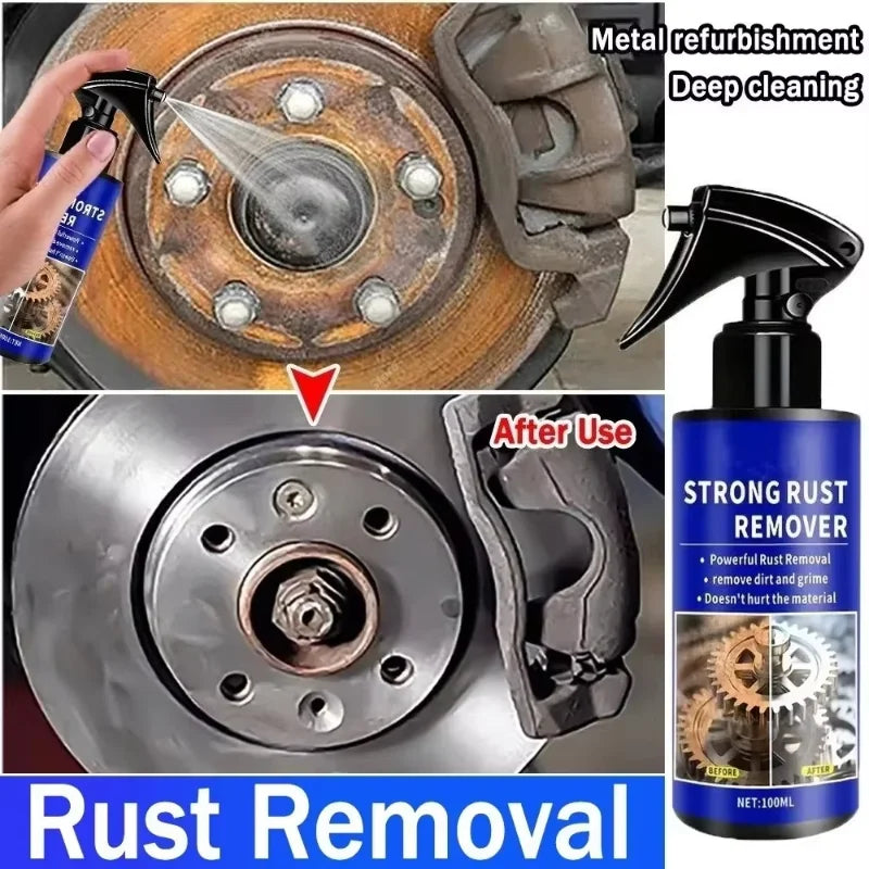 1/3 Pcs 100ml Car Rust Remover Spray Clean Metal Iron Quickly Auto Exhaust Pipe Rust Derusting Spray Auto Stain Removal Agent