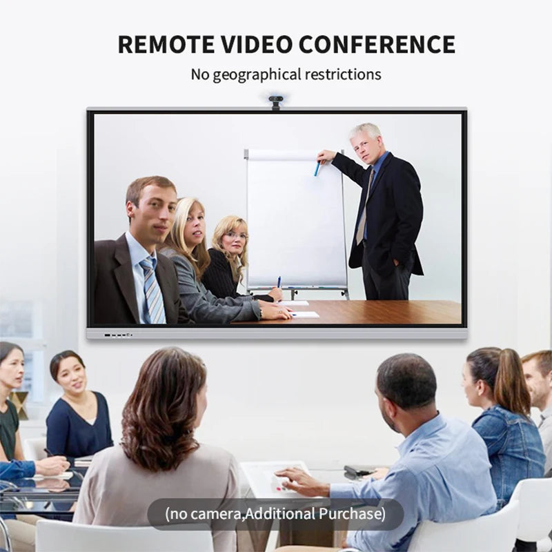 65 75 86 Inch Smart Tv for Classroom and Conference, Digital Electronic Whiteboard 4K HD Touch Screen Interactive Board On Wheel