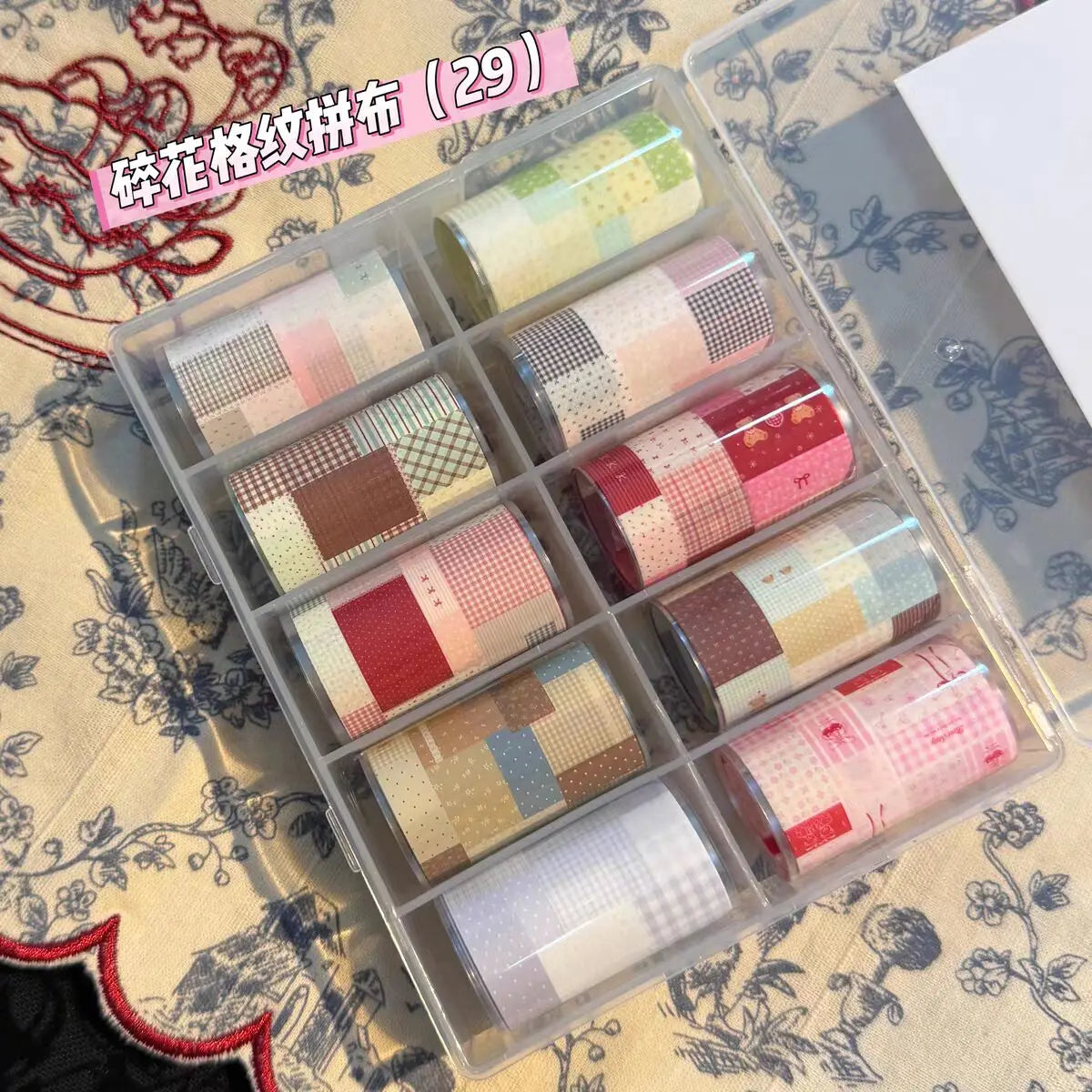 10Rolls Plaid Thousand-Bird Bow  Stars Nail Foils Transfer Paper  Nail Art Stickers  Manicure Set Decal  Nails Decoration