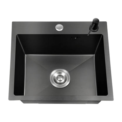 High-Class Kitchen Sink Complete Set,45*40*20Cm,201 Stainless Steel Durable Large Capacity Clean Sink，Single Bowl Black Sink