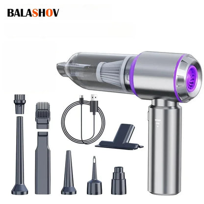 4-in-1 Car Vacuum Cleaner Portable Cordless Mini Vacuum Cleaner Compressed Air Blower Air Duster Pump Hand Held 13000Pa