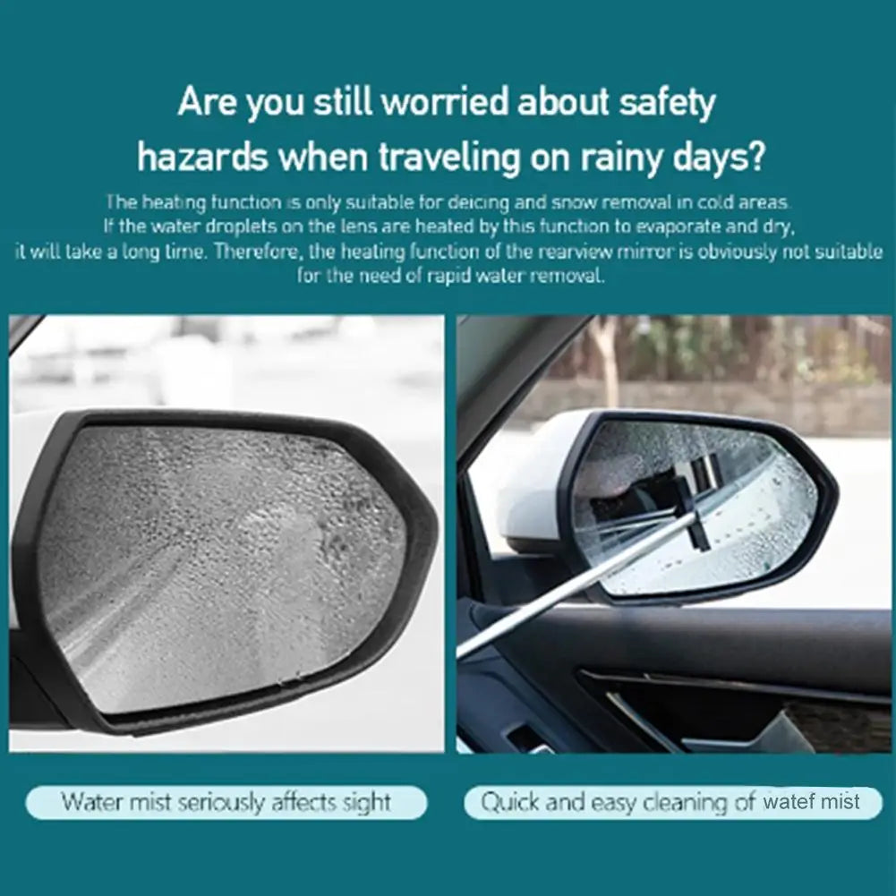 Car Rearview Mirror Wiper Wash Telescopic Cleaning 98cm Wiper Handle Glass Long Demist Cleaning Cleaner Handheld Tool Mirro Q2W9