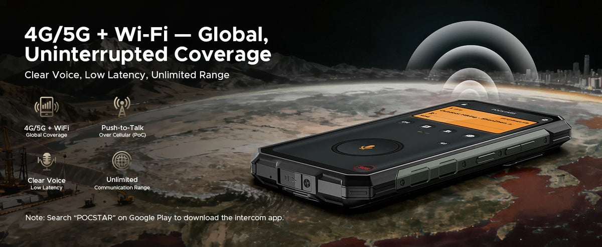 DOOGEE Fire 7 Ultra 5G Rugged Phone POC Walkie Talkie Mobile Phone 13000mAh Battery 32GB RAM (8+24) 256GB ROM Dimensity 6300 NFC