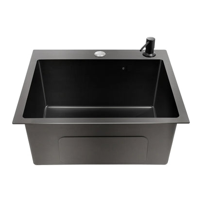 High-Class Kitchen Sink Complete Set,45*40*20Cm,201 Stainless Steel Durable Large Capacity Clean Sink，Single Bowl Black Sink