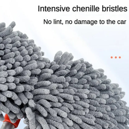 Rotating Double Brush Head Car Wash Mop Auto Supplies Three-Section Telescopic Mop Roof Window Cleaning Maintenance Accessories