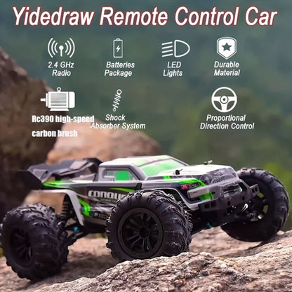 "1:16 4WD RC Car (50km/h): LED Lights, Off-road High-Speed Drift. For Boys & Off-road Fans. Monster Truck Toy – Christmas & New
