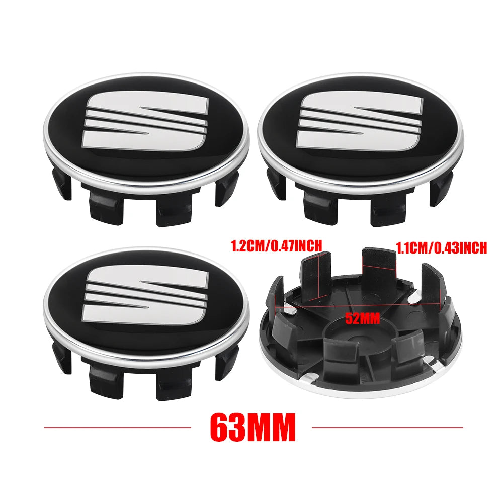 4Pcs 55/56/63mm Car Wheel Tire Center Emblem Cover Hub Caps Sticker for seat cupra Ateca Leon 6f 6j FR Mk2 Mk3 5f 1p lbiza Exeo