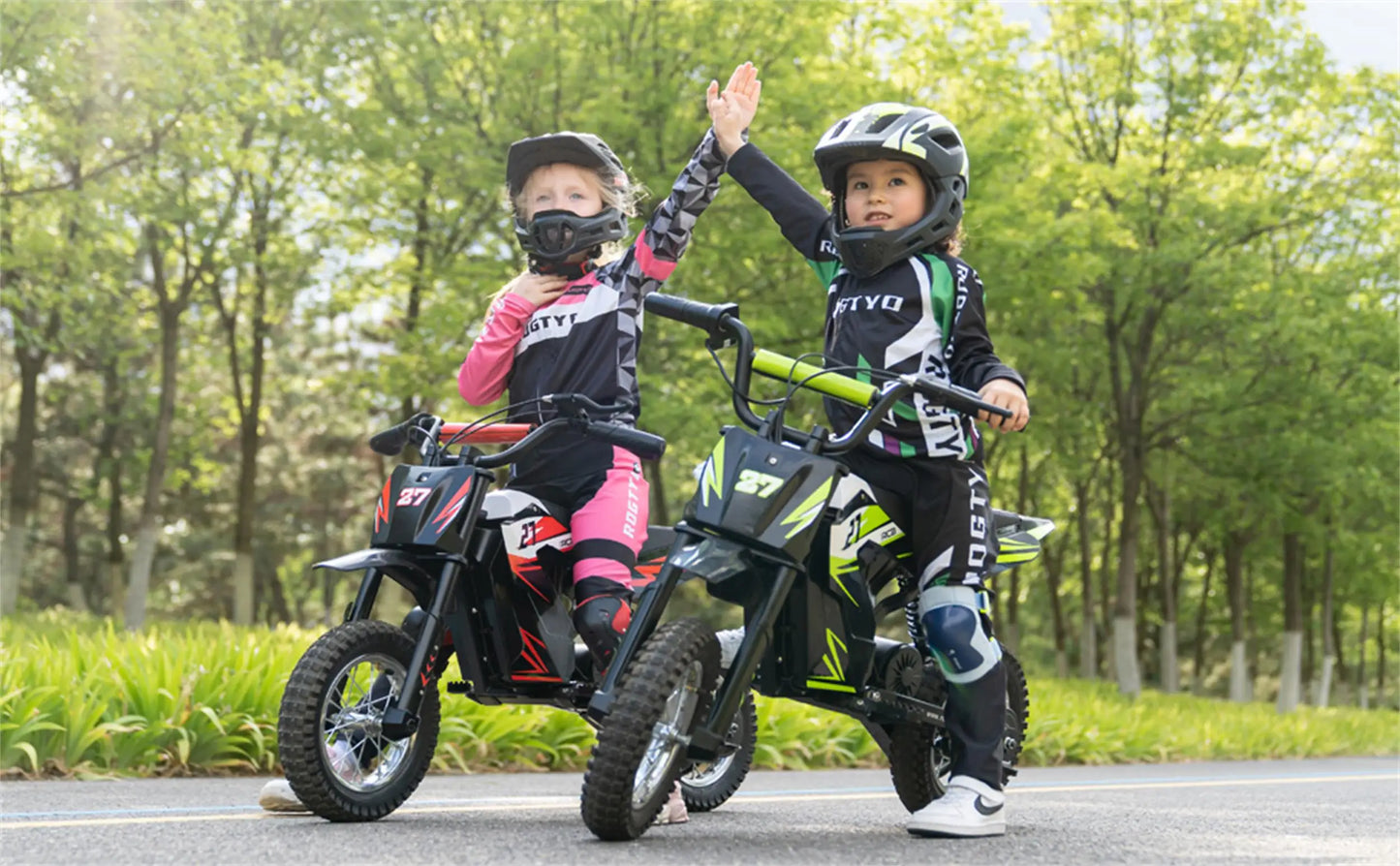 RCB KIDS R9X electric Motorbike child 300W, 36V 5.2Ah,15,5 MPH, 9,3 miles. Secure vehicle, perfect gift for children 3-12