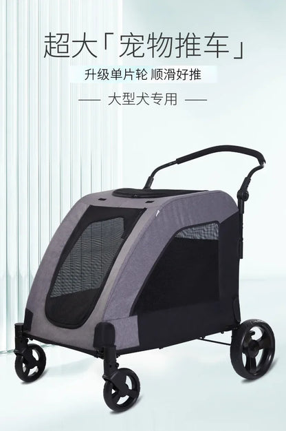 2027functional medium and large pet carts for outdoor travel, large size walking dog carts, portable and foldablePet Strollers