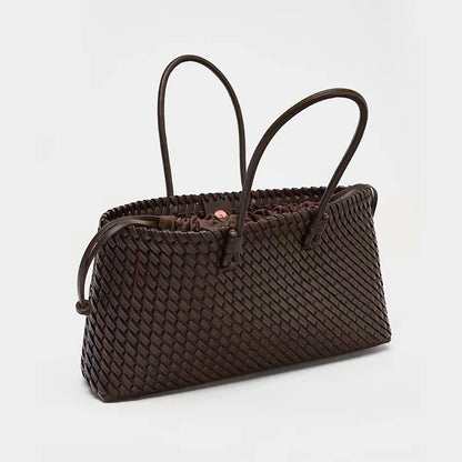 New niche Commuting Woven Hand-Held Shoulder Bag, Fashionable and Versatile, Super Large Capacity Tote Bag