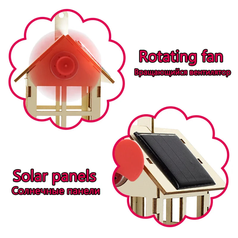 Solar Toy for Boy Windmill Science DIY Physics Educational Kit for Kid Model 2 in 1 Solar Power Technology Experiment Stem Gift